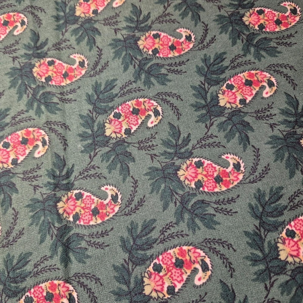 Waverly Screen Print Decorator Fabric 4.5 Yards by 55" WOF Green Pink Paisley